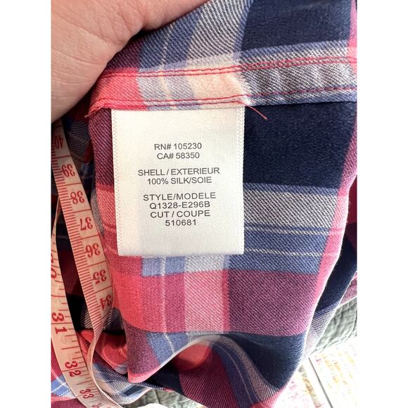 Equipment silk plaid button up blouse xs - Picture 5 of 8